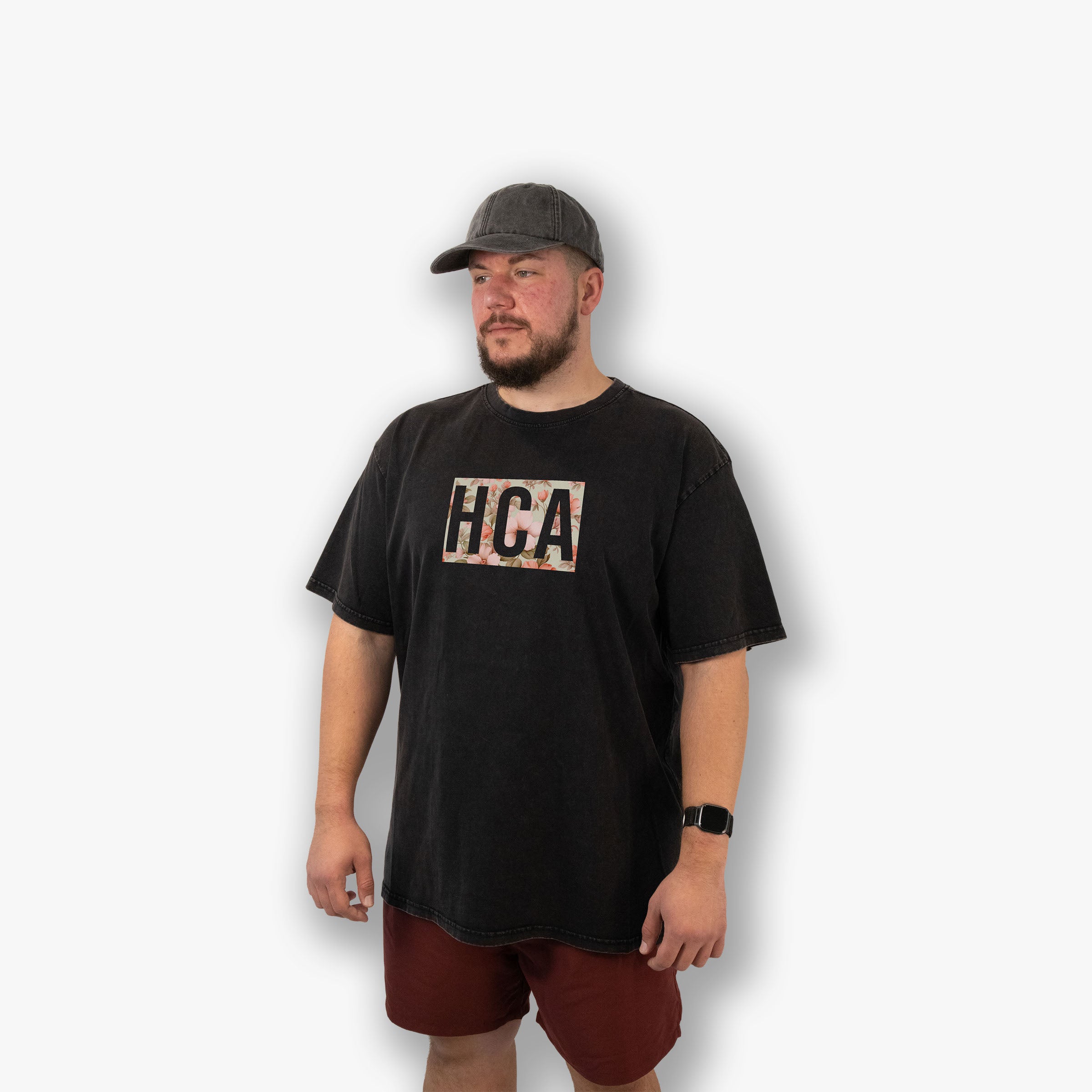 Oversized Acid Wash Tee - HCA Flowers