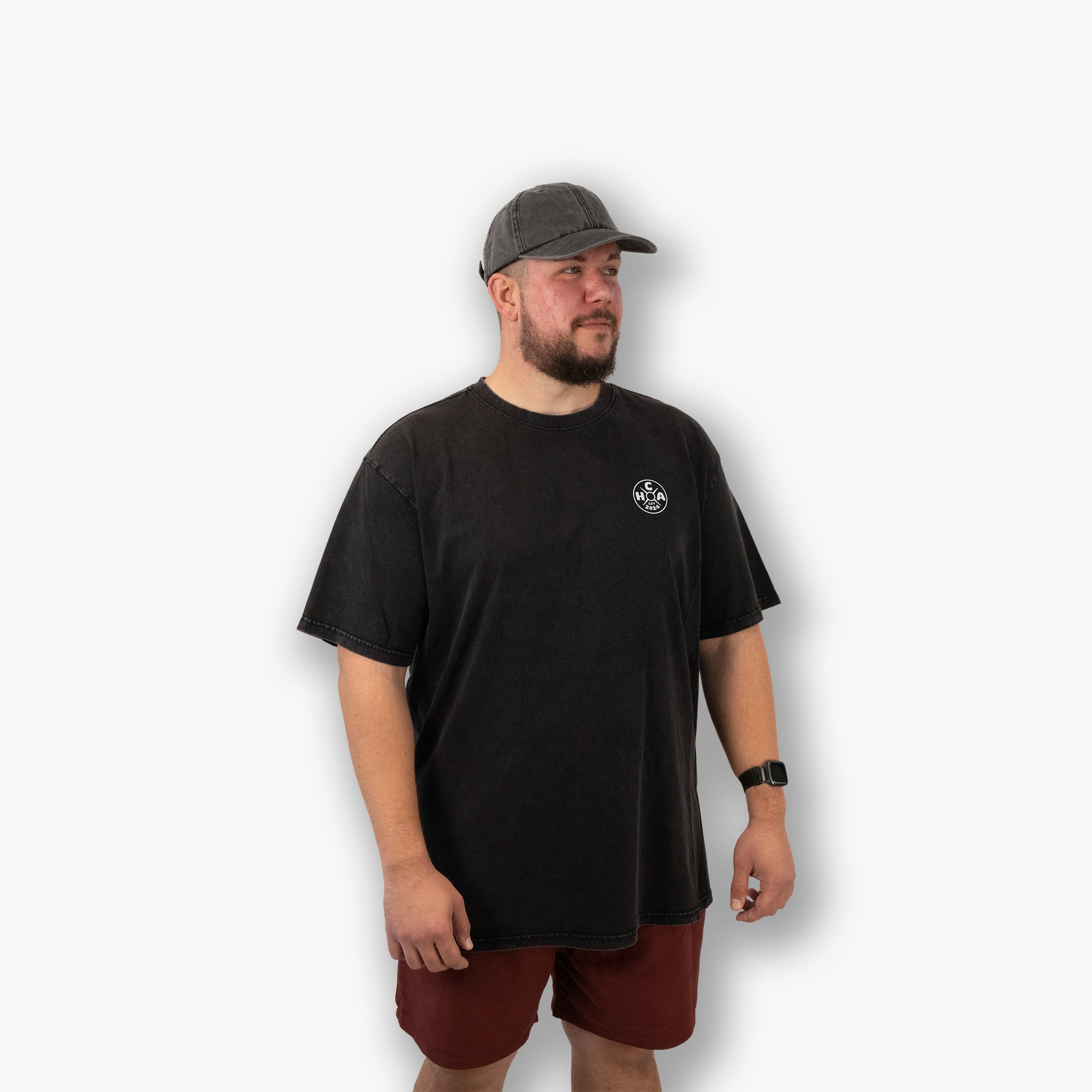 Oversized Acid Wash Tee - Logo