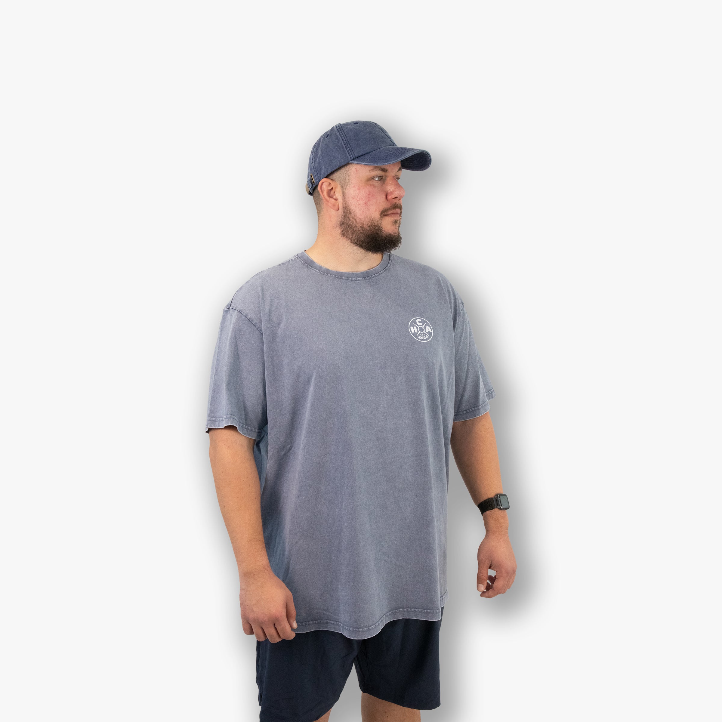Oversized Acid Wash Tee - Logo